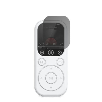 RWSRWMP301-BS MP3-Player mit aufgebrachtem dipos Displayschutz, der seitliche Einblicke blockiert