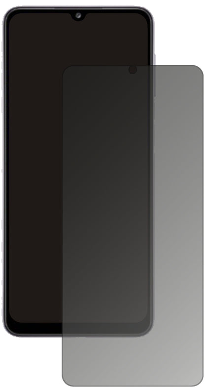 SamsungGalaxy A32 5G mit aufgebrachtem dipos Displayschutz, der seitliche Einblicke blockiert
