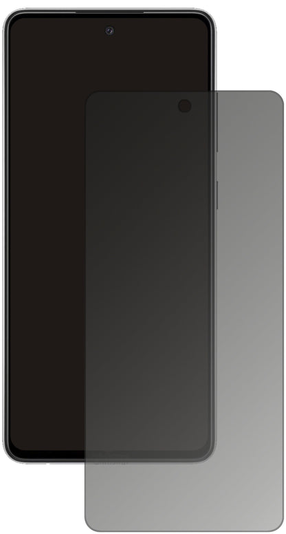 SamsungGalaxy A52 5G mit aufgebrachtem dipos Displayschutz, der seitliche Einblicke blockiert