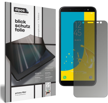 SamsungGalaxy J6 (2018) mit aufgebrachtem dipos Displayschutz, der seitliche Einblicke blockiert