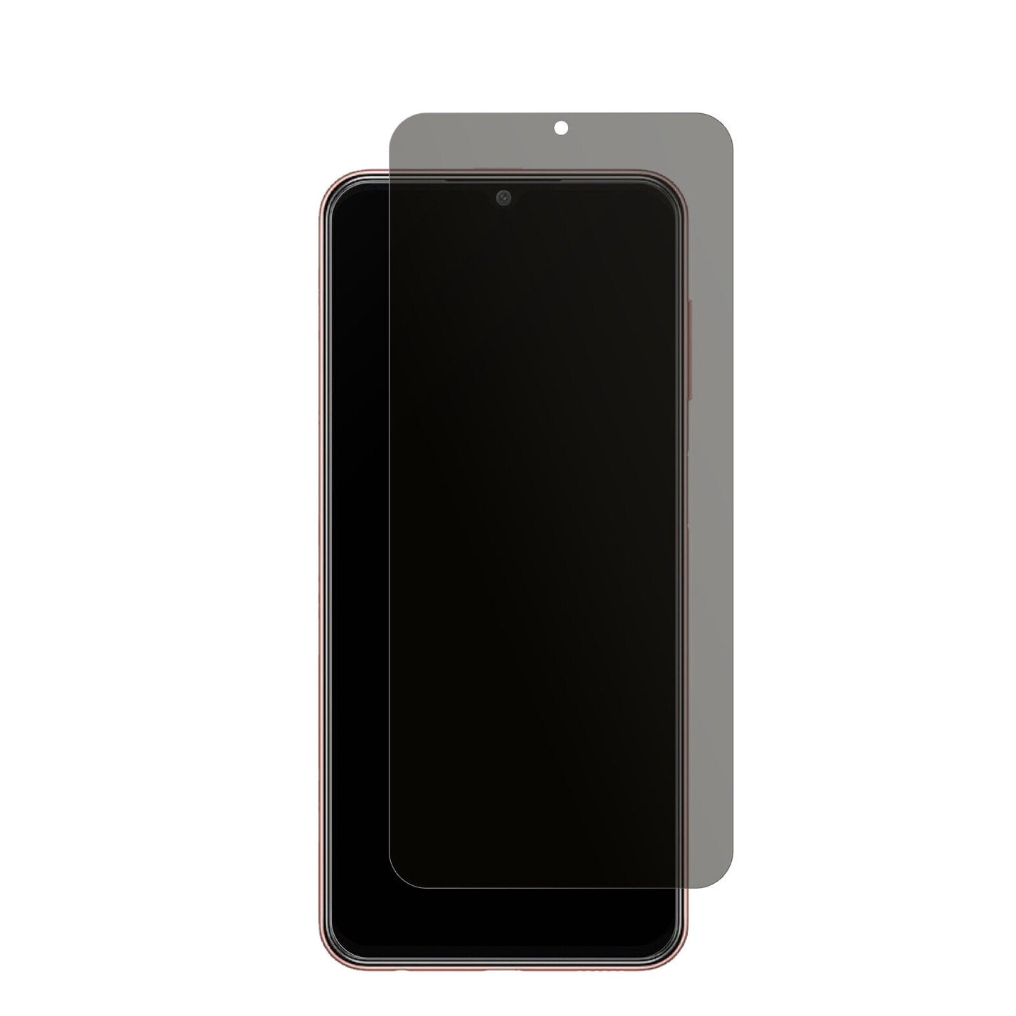 SamsungGalaxy M13 mit aufgebrachtem dipos Displayschutz, der seitliche Einblicke blockiert