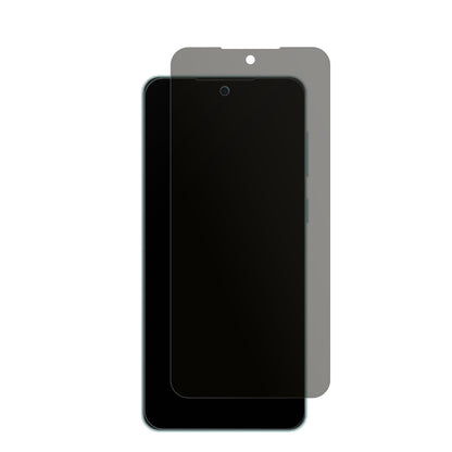 SamsungGalaxy M55 5G mit aufgebrachtem dipos Displayschutz, der seitliche Einblicke blockiert