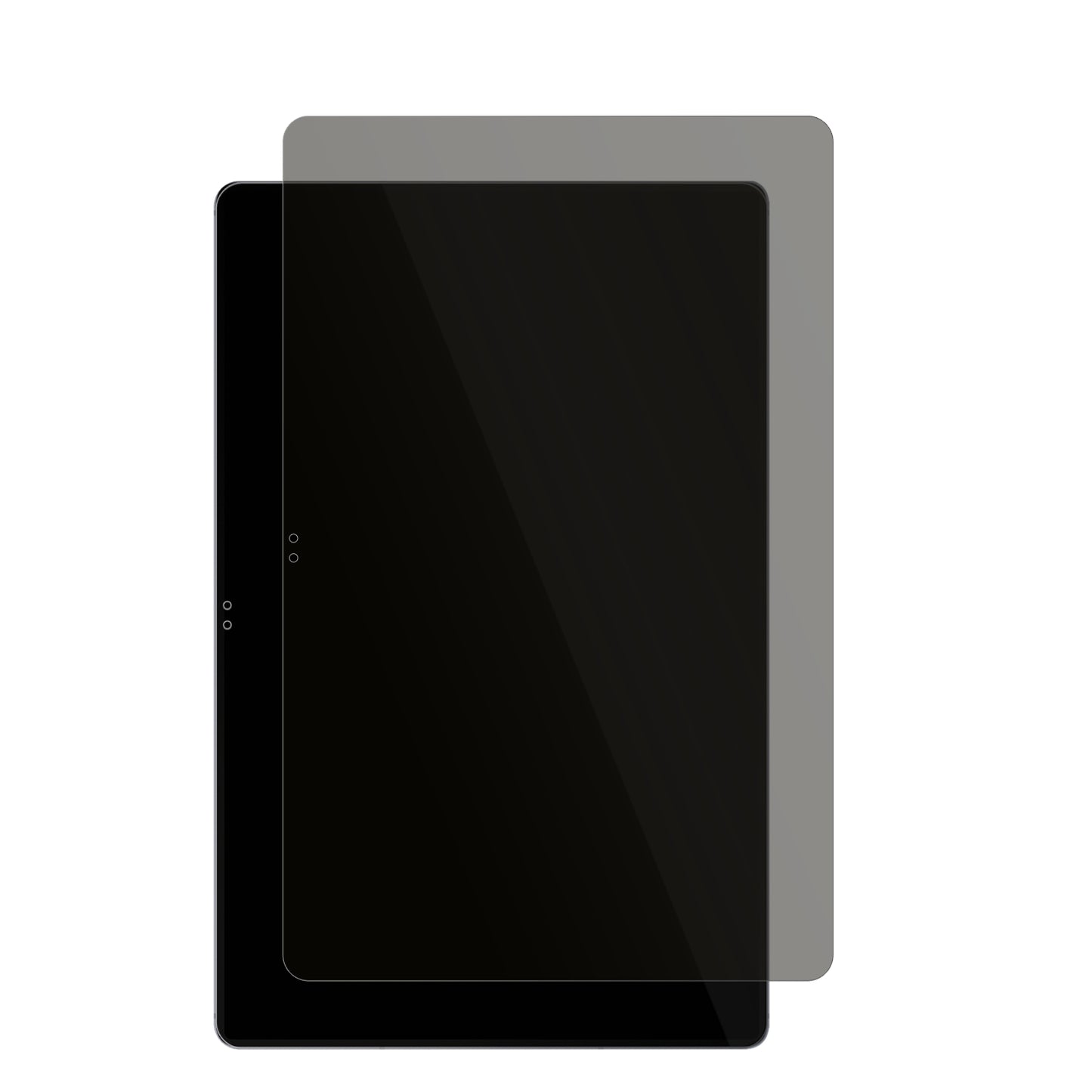 SamsungGalaxy Tab S10 Ultra 5G mit aufgebrachtem dipos Displayschutz, der seitliche Einblicke blockiert