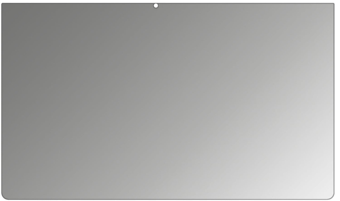 SamsungGalaxy View 2 mit aufgebrachtem dipos Displayschutz, der seitliche Einblicke blockiert