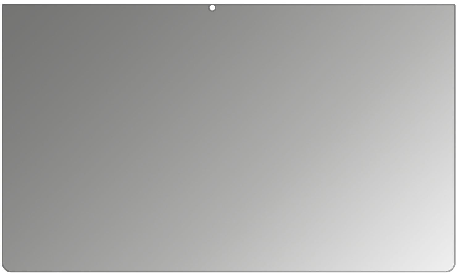 SamsungGalaxy View 2 mit aufgebrachtem dipos Displayschutz, der seitliche Einblicke blockiert