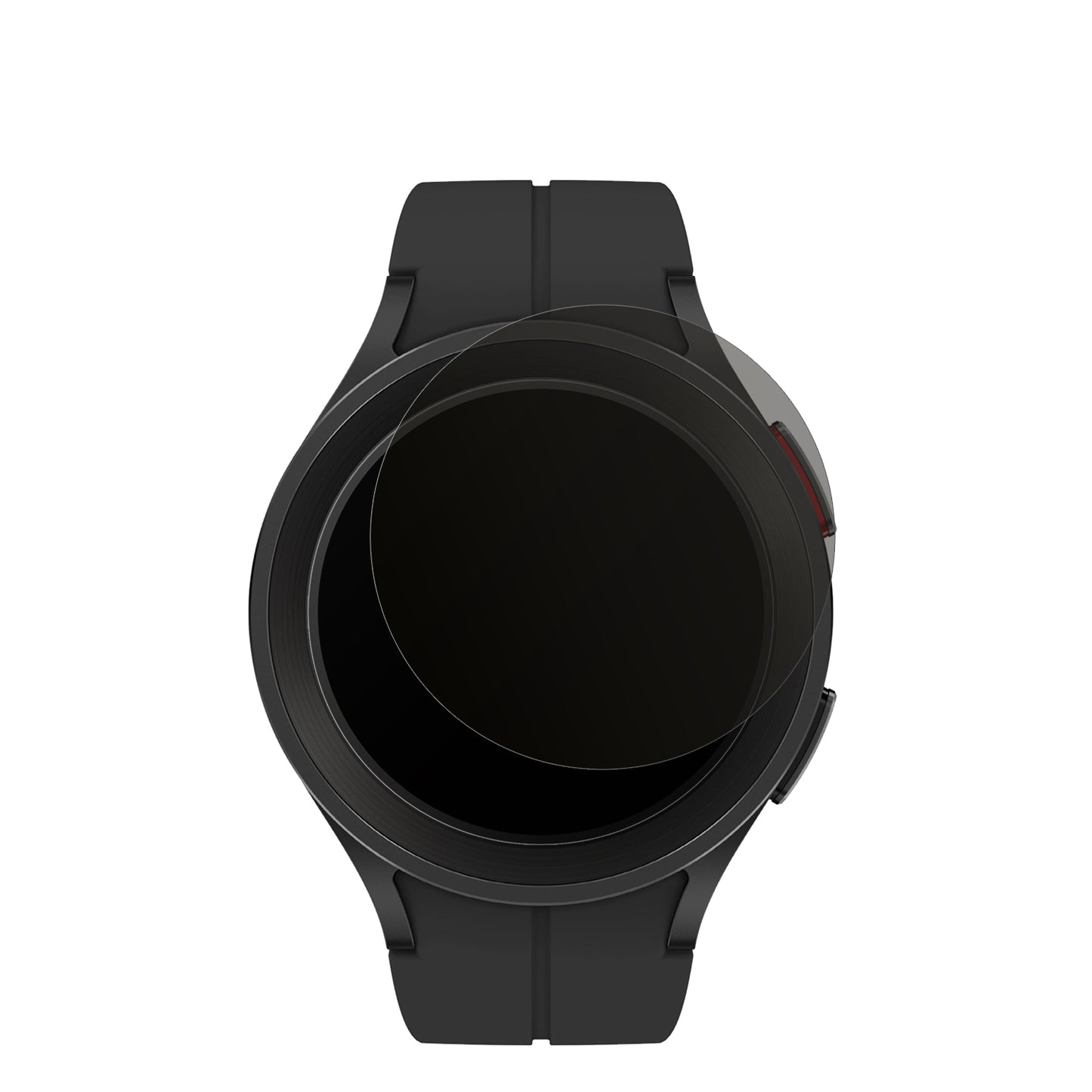 SamsungGalaxy Watch 5 Pro mit aufgebrachtem dipos Displayschutz, der seitliche Einblicke blockiert