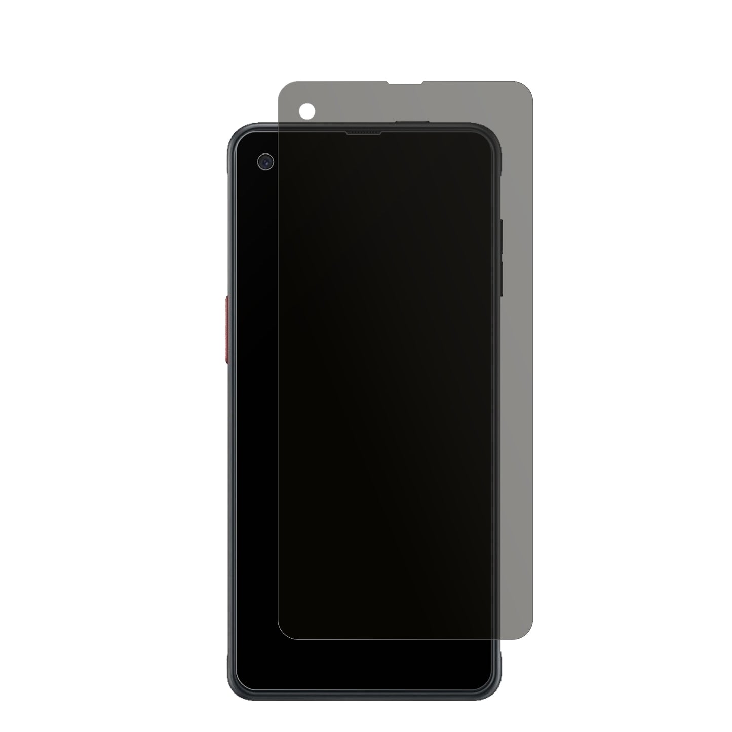 SamsungGalaxy Xcover 6 Pro EE mit aufgebrachtem dipos Displayschutz, der seitliche Einblicke blockiert