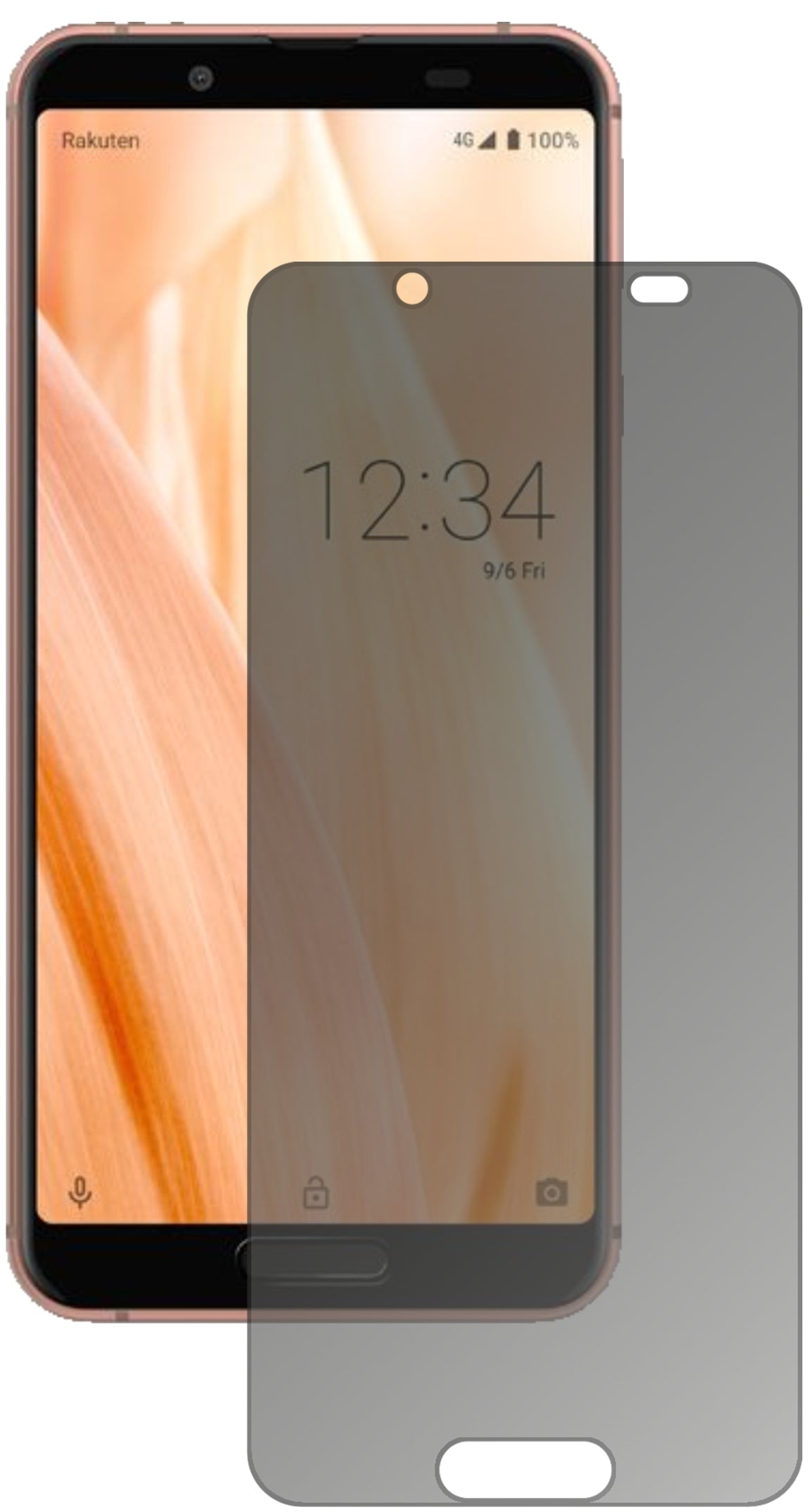 SharpAquos Sense3 mit aufgebrachtem dipos Displayschutz, der seitliche Einblicke blockiert