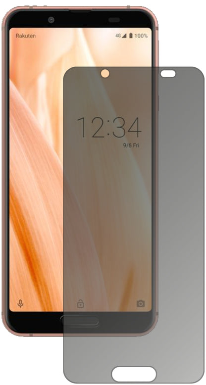 SharpAquos Sense3 mit aufgebrachtem dipos Displayschutz, der seitliche Einblicke blockiert
