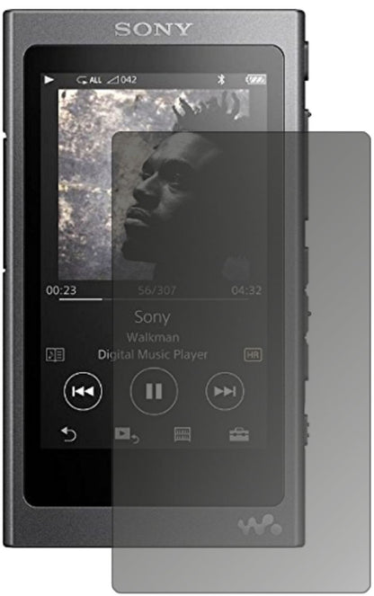 SonyWalkman NW-A35 mit aufgebrachtem dipos Displayschutz, der seitliche Einblicke blockiert