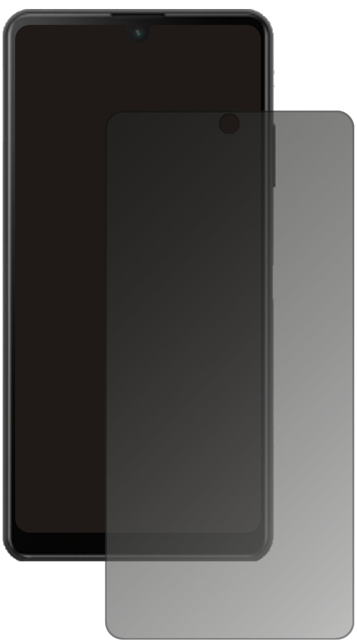SonyXperia Ace 2 mit aufgebrachtem dipos Displayschutz, der seitliche Einblicke blockiert