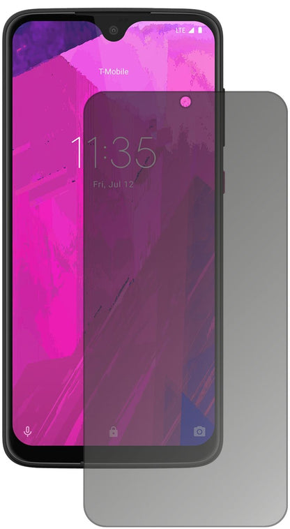 T-MobileRevvlry Plus mit aufgebrachtem dipos Displayschutz, der seitliche Einblicke blockiert