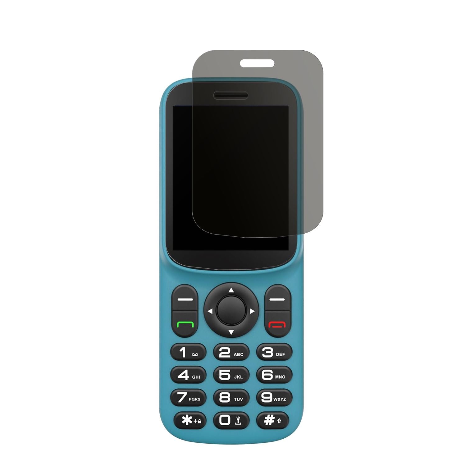 T1854G Handy mit aufgebrachtem dipos Displayschutz, der seitliche Einblicke blockiert