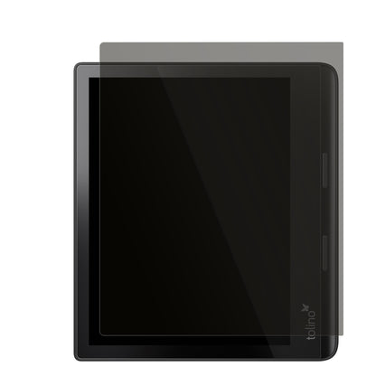 TolinoEpos 3 e-Book Reader mit aufgebrachtem dipos Displayschutz, der seitliche Einblicke blockiert
