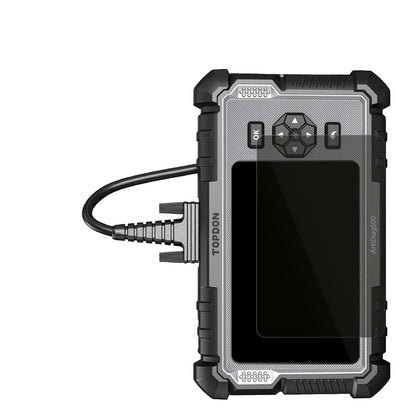 TOPDONOBD2 AD500 mit aufgebrachtem dipos Displayschutz, der seitliche Einblicke blockiert