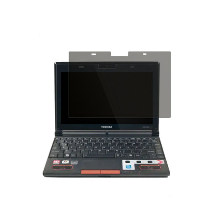 ToshibaNB550D 10 Zoll mit aufgebrachtem dipos Displayschutz, der seitliche Einblicke blockiert