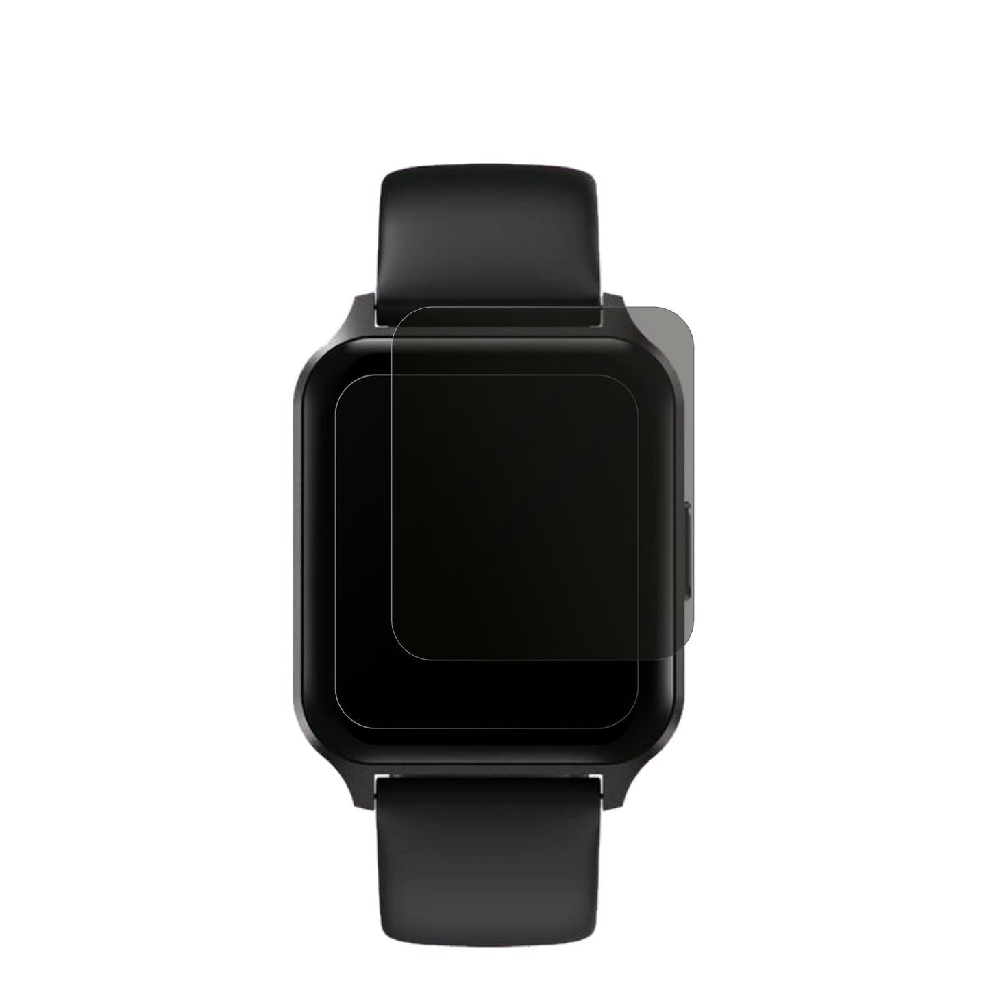 Touchelex1,52 Zoll Smartwatch mit aufgebrachtem dipos Displayschutz, der seitliche Einblicke blockiert