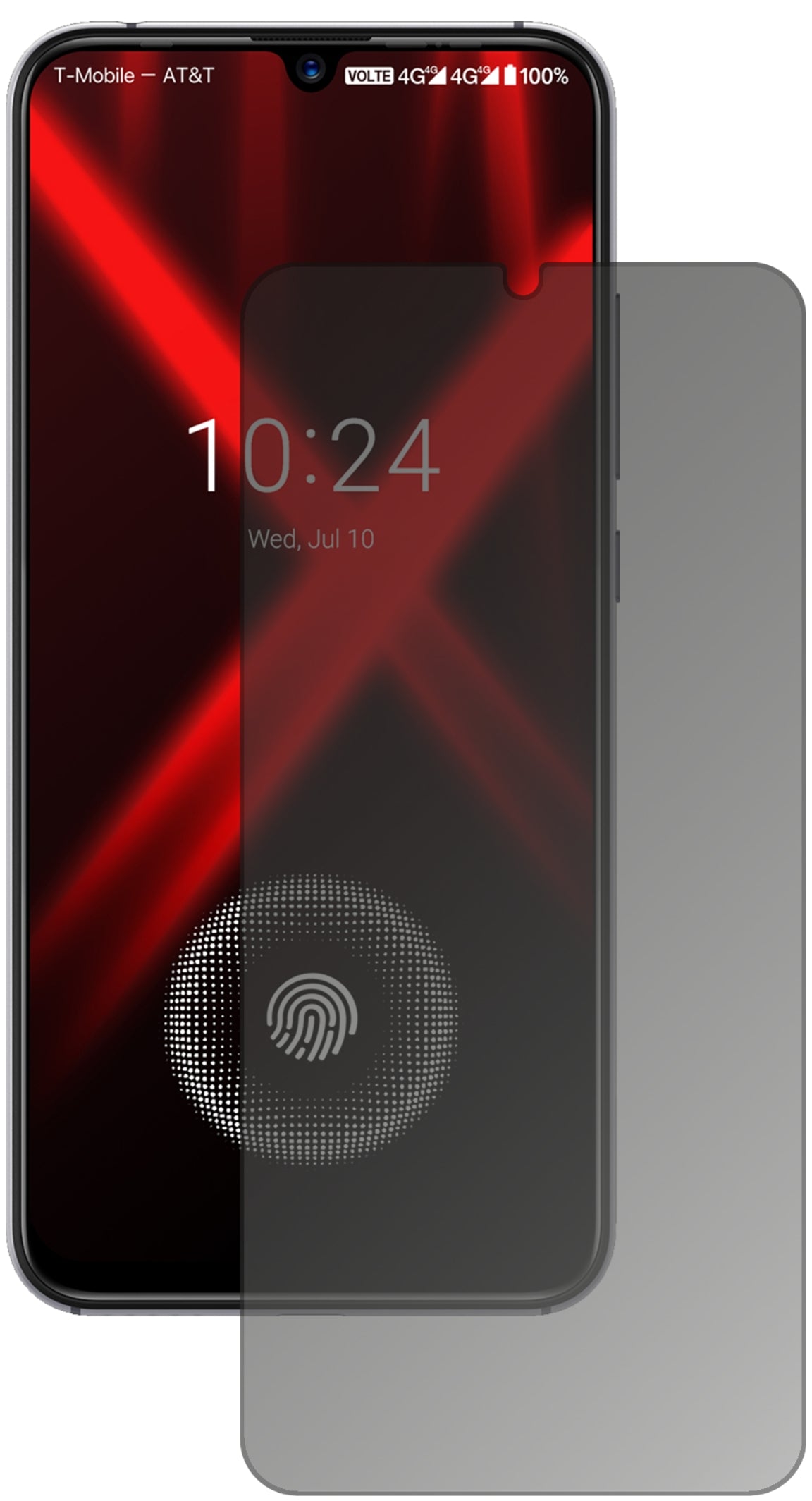 UmidigiX mit aufgebrachtem dipos Displayschutz, der seitliche Einblicke blockiert