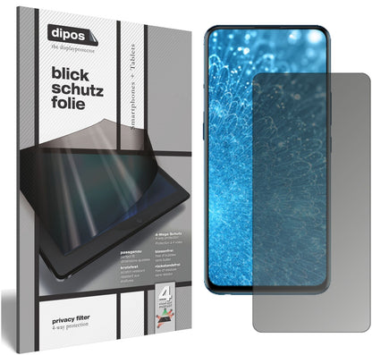 VivoS1 Pro mit aufgebrachtem dipos Displayschutz, der seitliche Einblicke blockiert