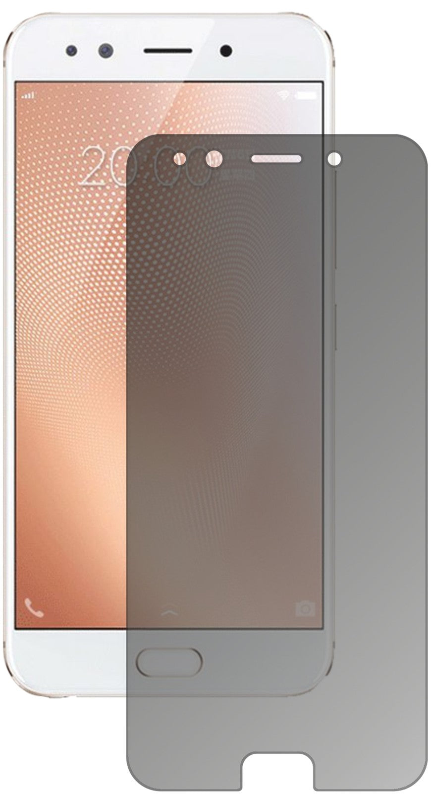 VivoX9s mit aufgebrachtem dipos Displayschutz, der seitliche Einblicke blockiert