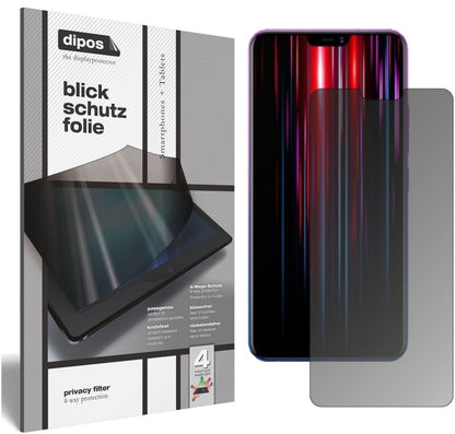 VivoZ1 Lite mit aufgebrachtem dipos Displayschutz, der seitliche Einblicke blockiert