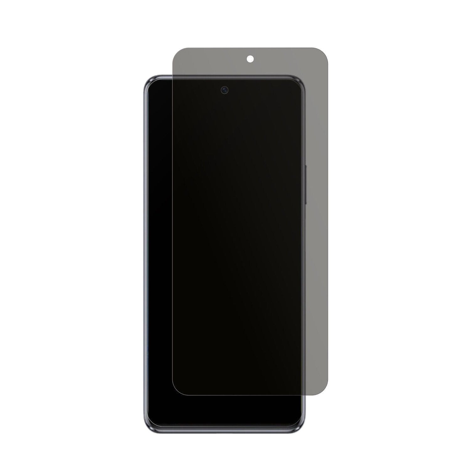 Wiko5G mit aufgebrachtem dipos Displayschutz, der seitliche Einblicke blockiert