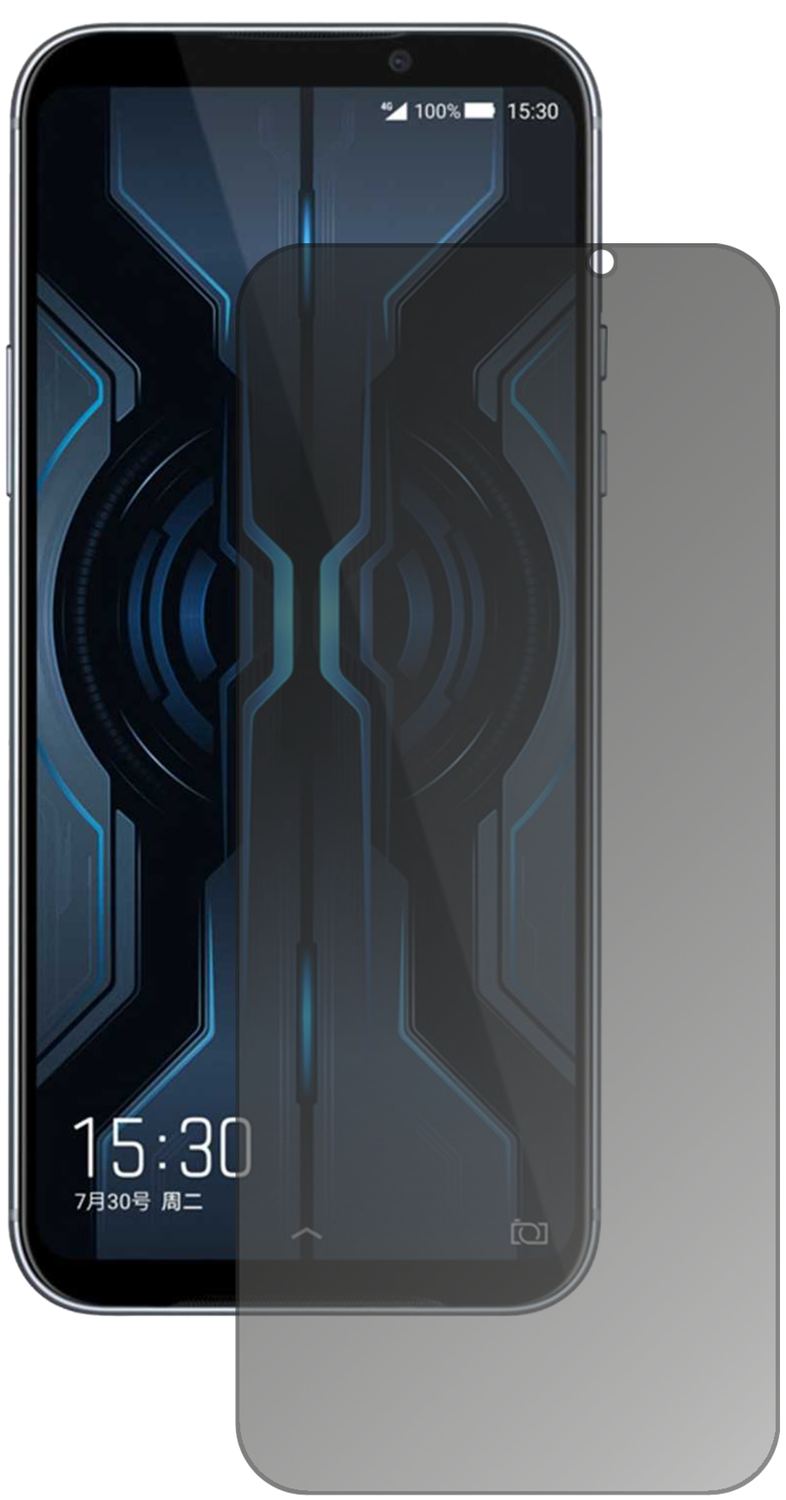 XiaomiBlack Shark 2 Pro mit aufgebrachtem dipos Displayschutz, der seitliche Einblicke blockiert