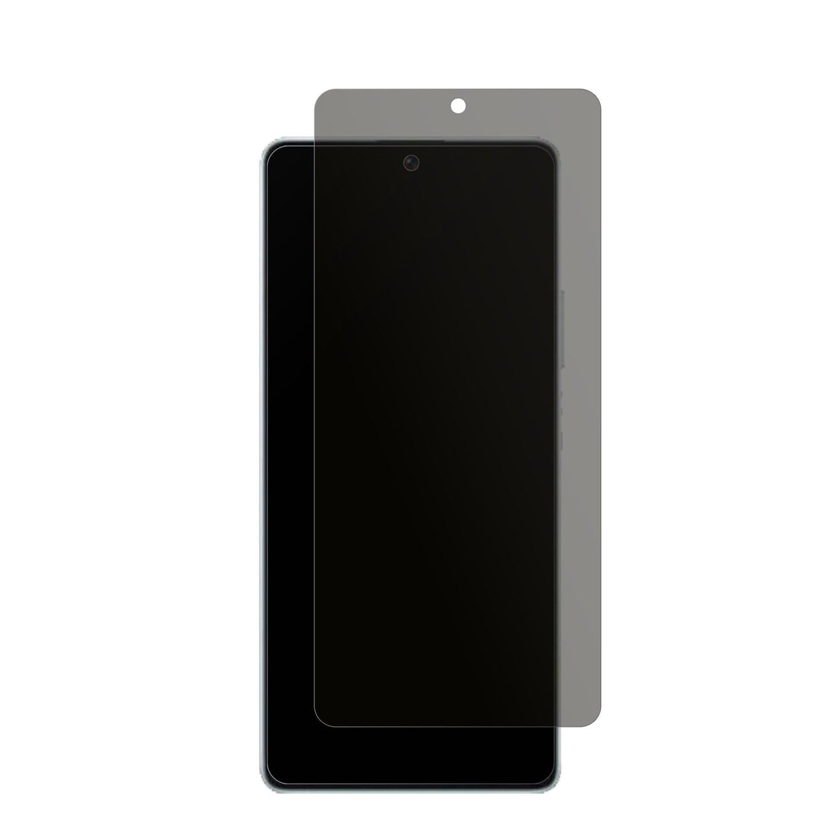 XiaomiPoco F5 mit aufgebrachtem dipos Displayschutz, der seitliche Einblicke blockiert