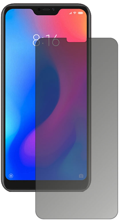 XiaomiRedmi 6 Pro mit aufgebrachtem dipos Displayschutz, der seitliche Einblicke blockiert