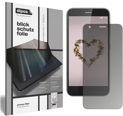 ZTEBlade A512 mit aufgebrachtem dipos Displayschutz, der seitliche Einblicke blockiert