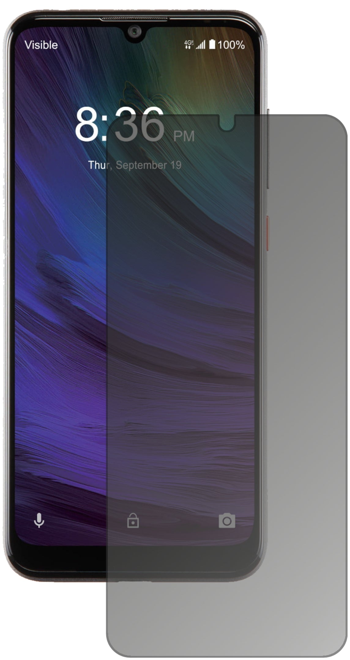 ZTEBlade A7 Prime mit aufgebrachtem dipos Displayschutz, der seitliche Einblicke blockiert
