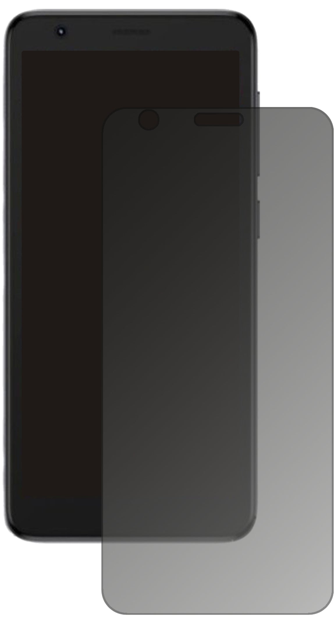 ZTEBlade L9 mit aufgebrachtem dipos Displayschutz, der seitliche Einblicke blockiert