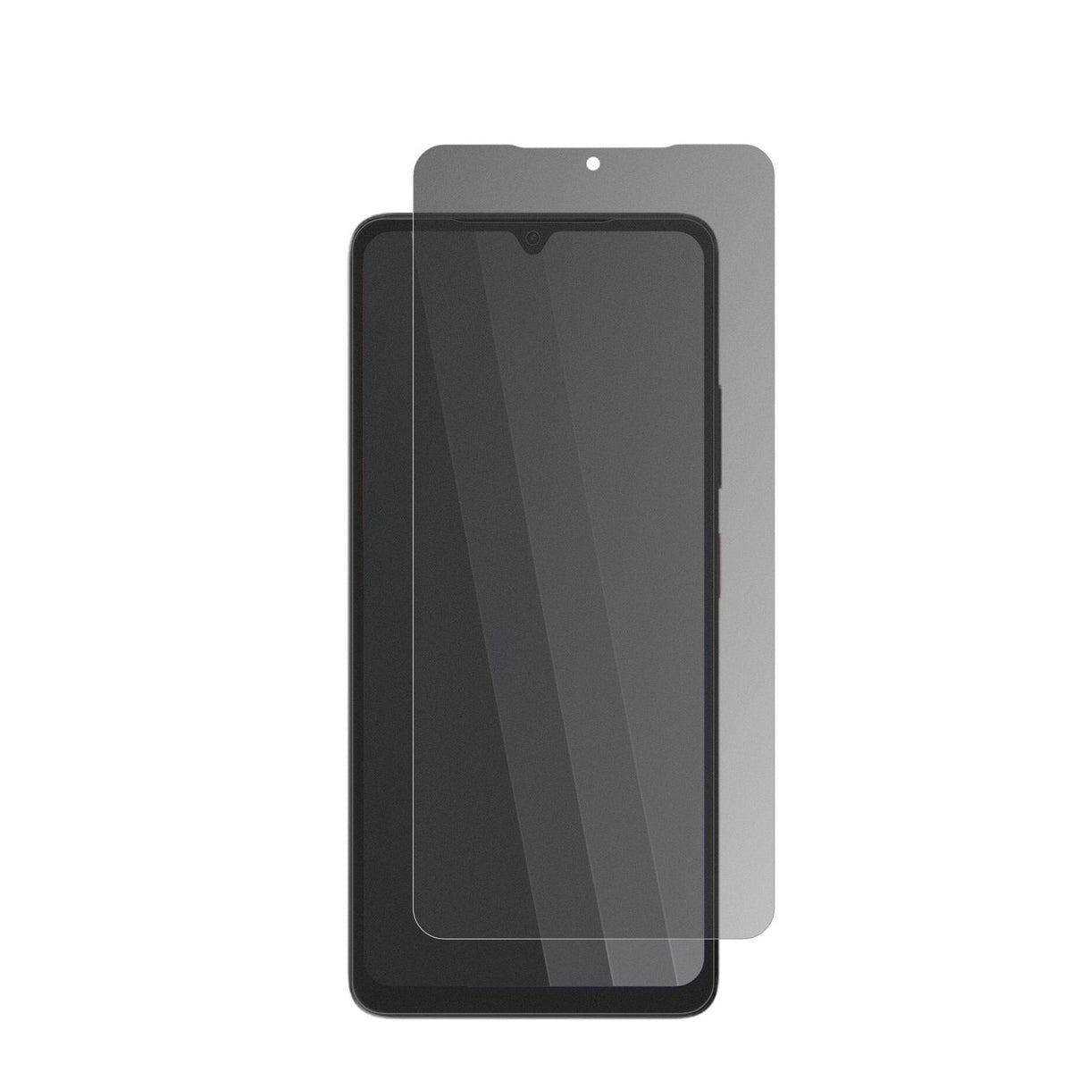 ZTENubia A77 5G mit aufgebrachtem dipos Displayschutz, der seitliche Einblicke blockiert