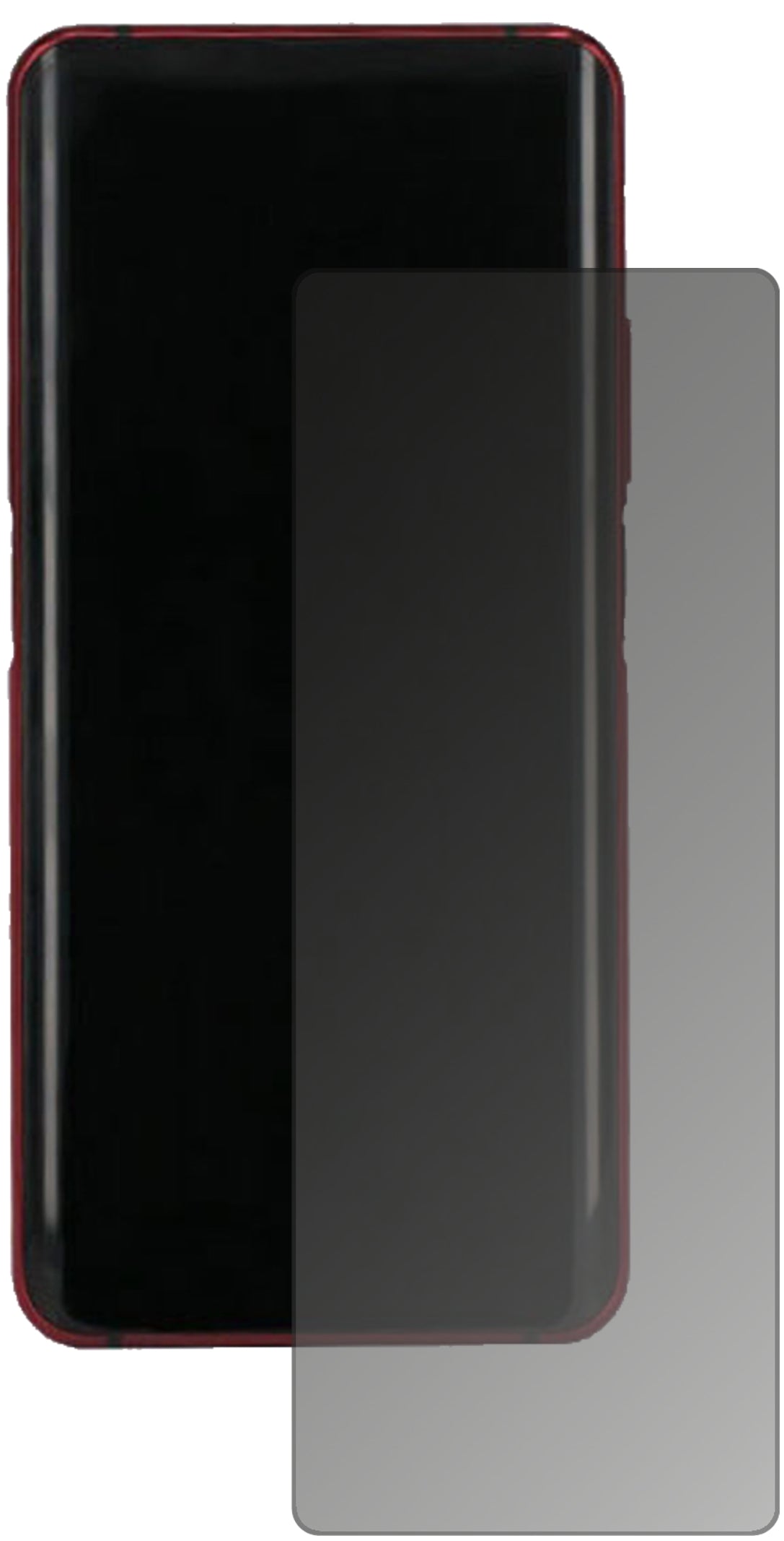 ZTEnubia Z20 mit aufgebrachtem dipos Displayschutz, der seitliche Einblicke blockiert