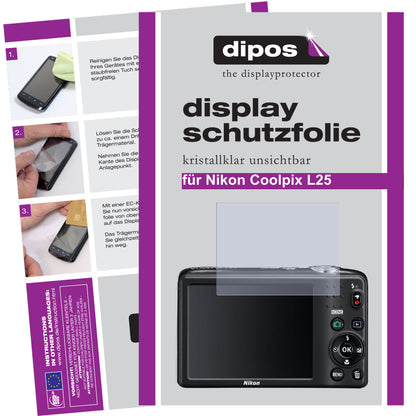 2x Schutzfolie klar für Coolpix L25 Nikon Display-Schutzfolie