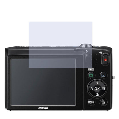 Coolpix S2600Nikon mit aufgebrachter dipos Displayschutzfolie, glasklare Darstellung ohne Einschränkungen