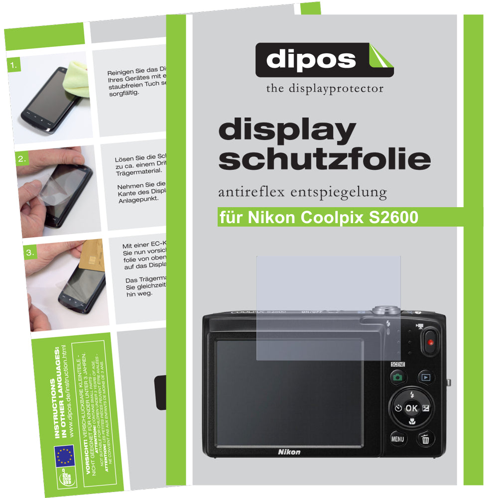 2x Schutzfolie matt für Coolpix S2600 Nikon Display-Schutzfolie