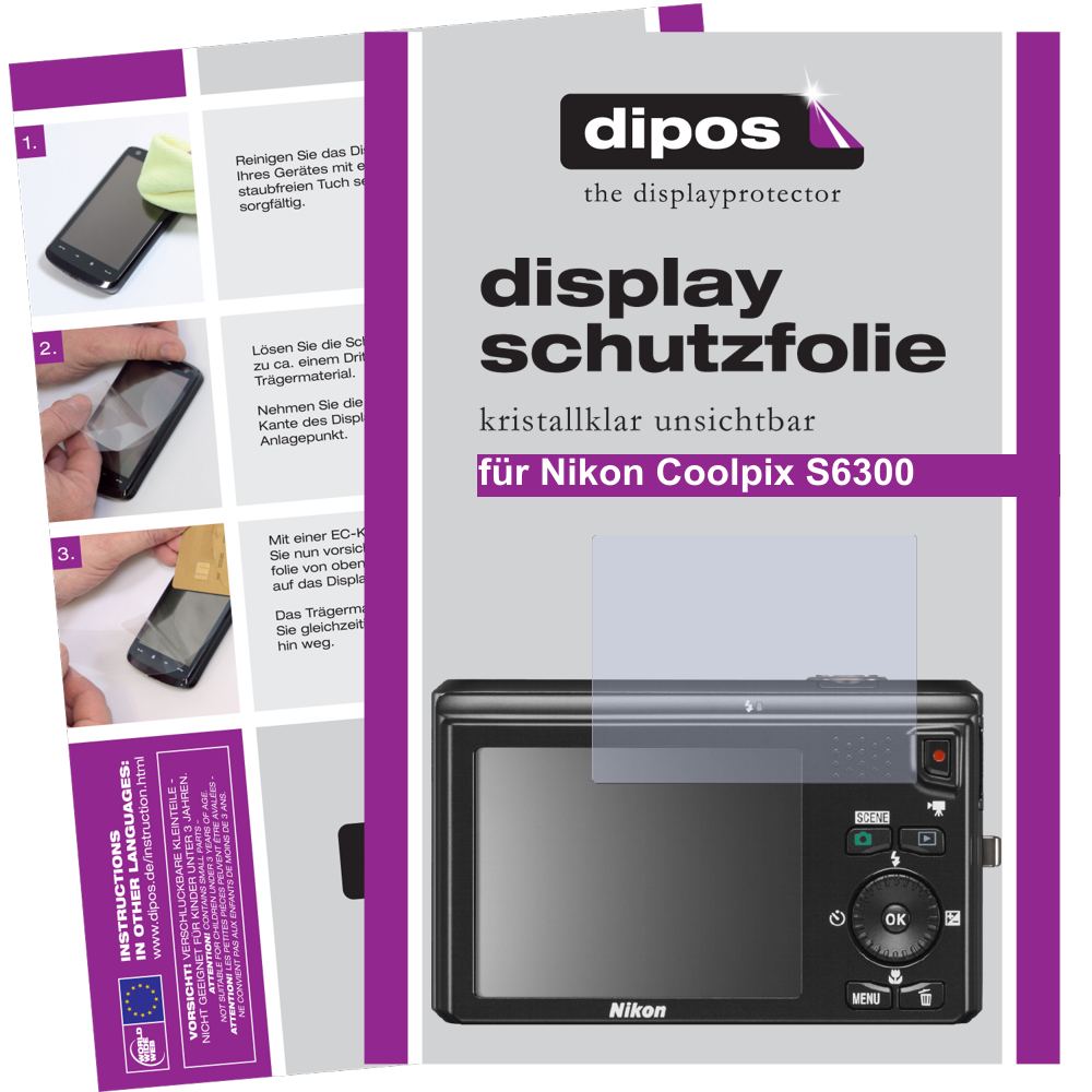 2x Screen Protector for Nikon Coolpix S6300 Protection Crystal Clear dipos