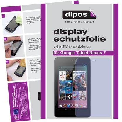 2x Schutzfolie klar für Tablet Nexus 7 Google Display-Schutzfolie