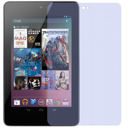 Tablet Nexus 7Google mit aufgebrachter dipos Displayschutzfolie, die lästige Fingerabdrücke minimiert