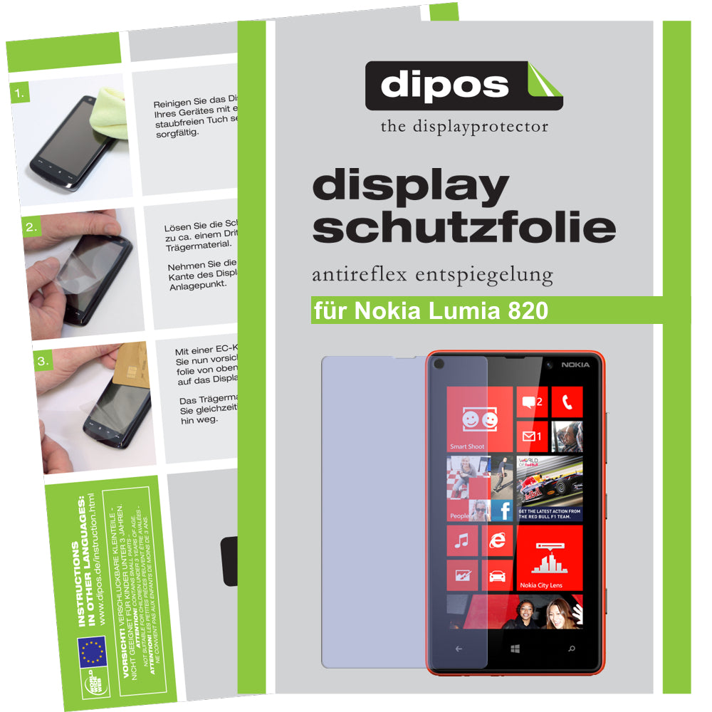 2x Schutzfolie matt für Lumia 820 Nokia Display-Schutzfolie