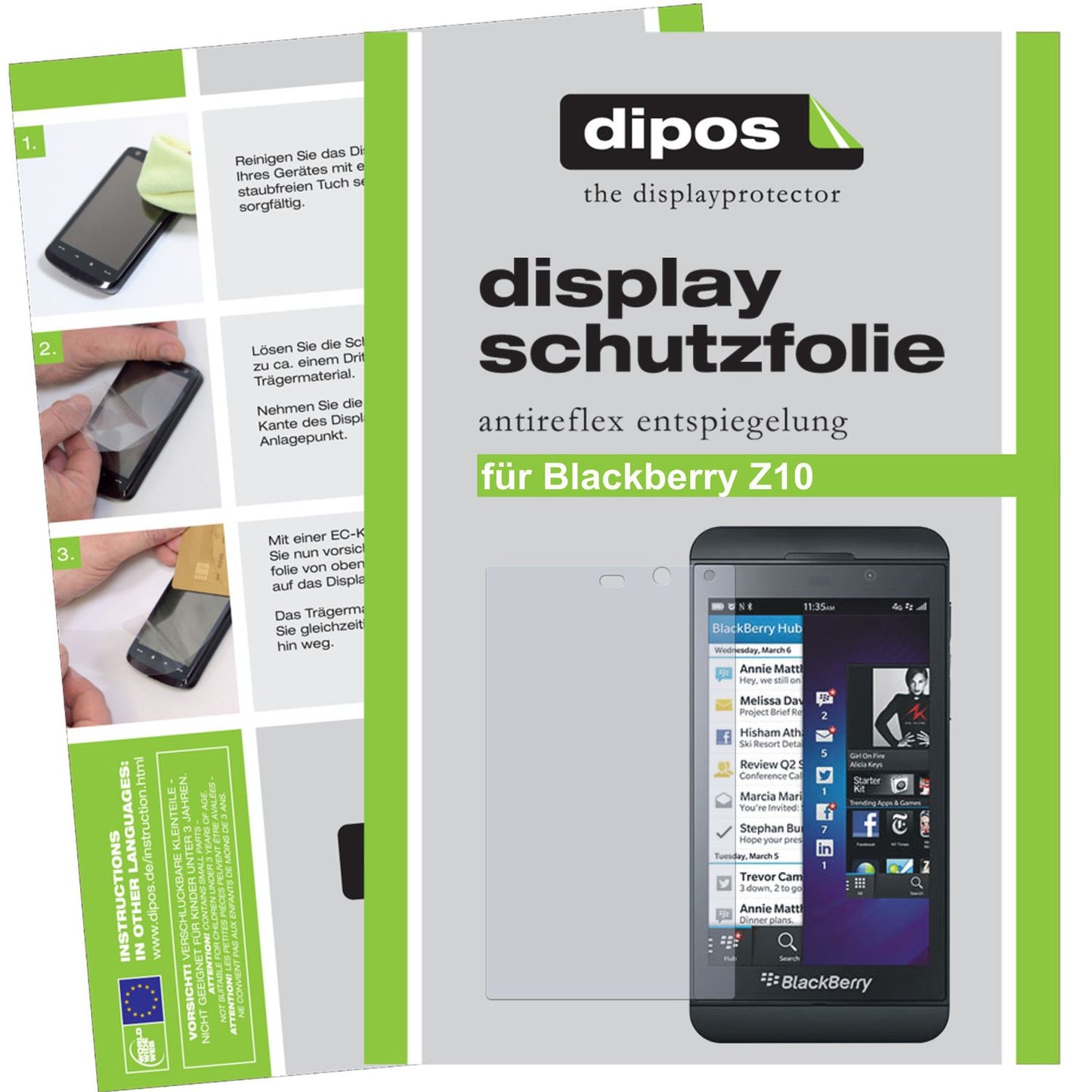 dipos 2x Matte Screen Protector for Blackberry Z10