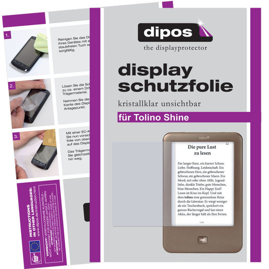 dipos 2x Clear Screen Protector for Tolino Shine