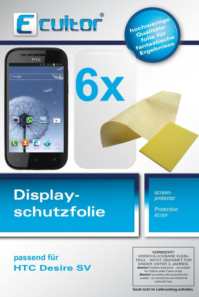 Ecultor 6x Clear Screen Protector for HTC Desire SV