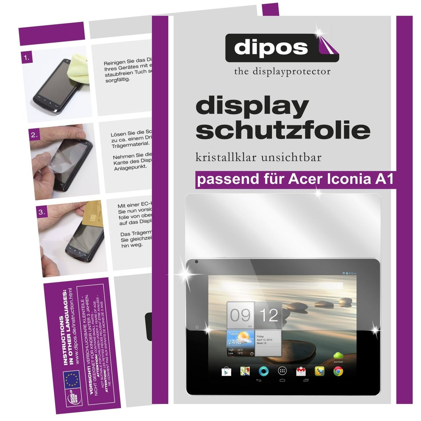 2x Screen Protector for Acer Iconia Tab A1 protection guard crystal clear