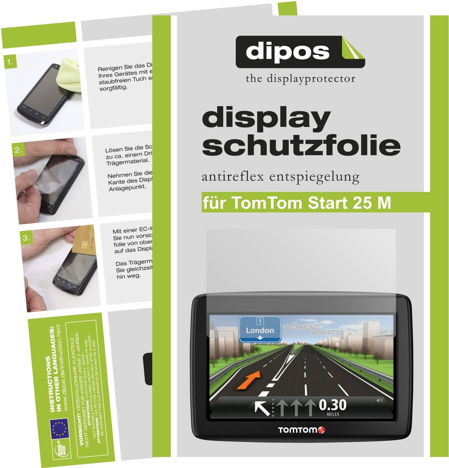 3x Schutzfolie matt für Start 25 M TomTom Display-Schutzfolie