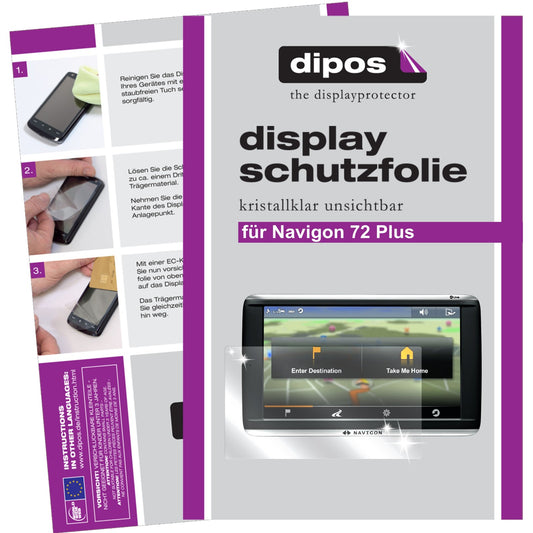 2x Schutzfolie klar für 72 Plus Navigon Display-Schutzfolie