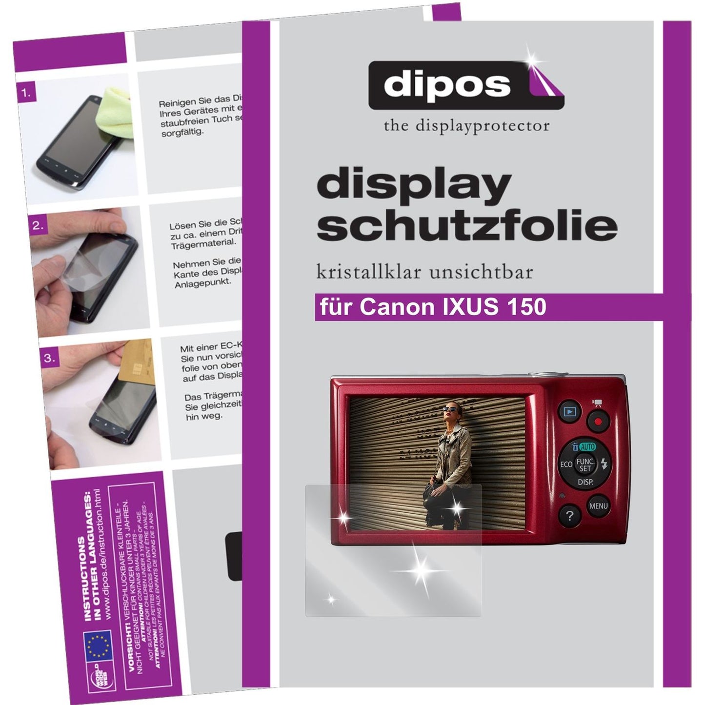dipos 6x Clear Screen Protector for Canon IXUS 150