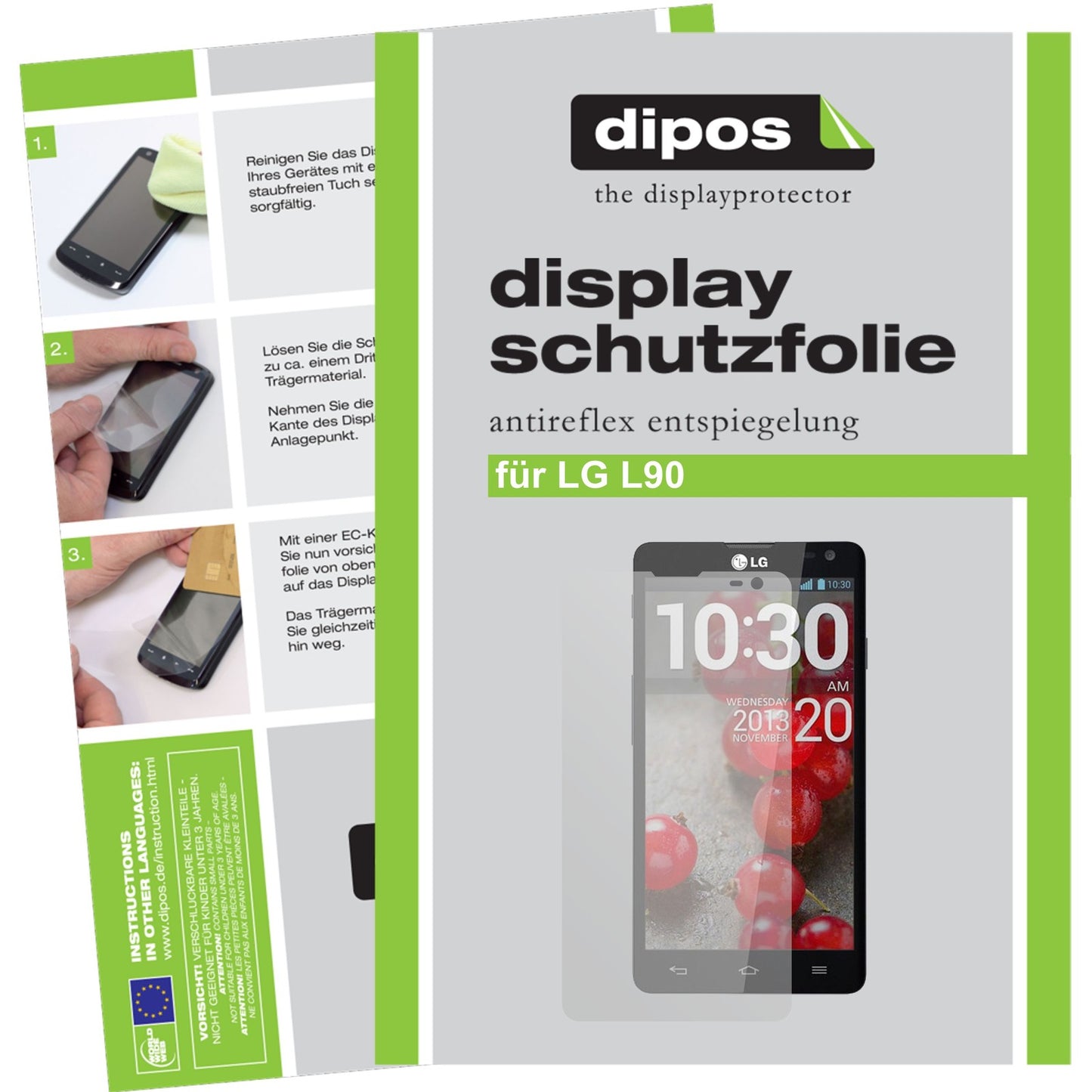 2x Schutzfolie matt für L90 LG Display-Schutzfolie