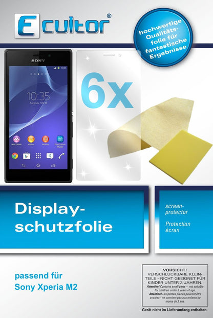 6x Screen Protector for Ecultor Sony Xperia M2 protection guard crystal clear